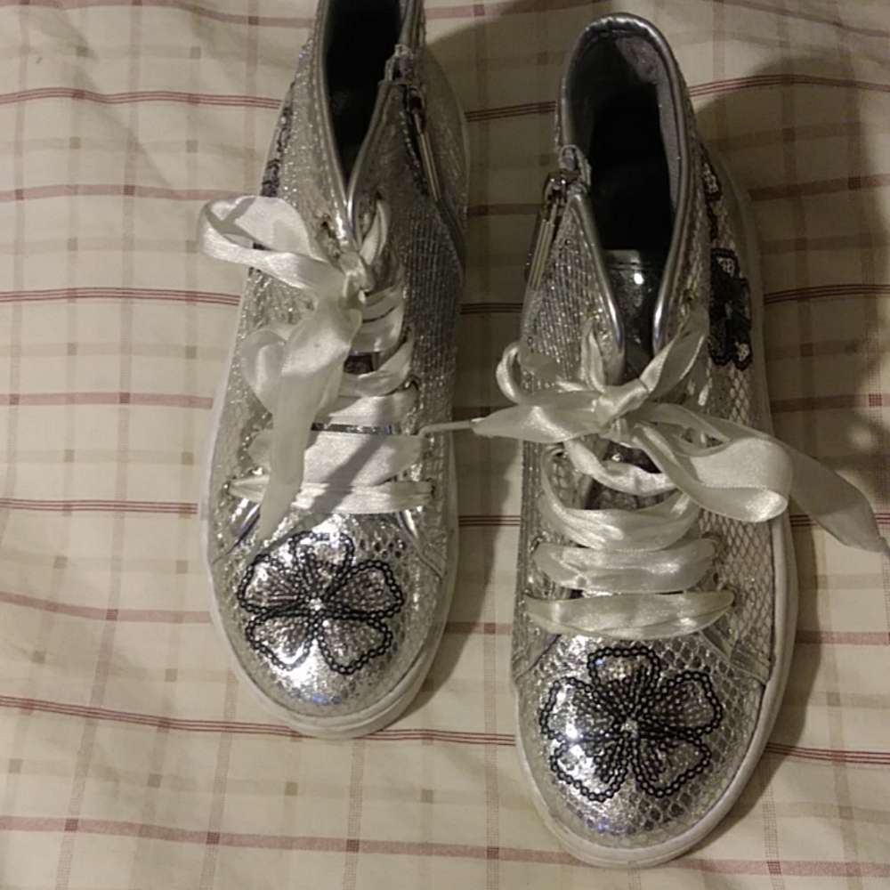Michael Kors girls high top sequin sneaker s